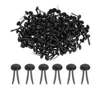 PATIKIL 200 Piezas Pasadores de Latón de Papel Pasadores Divididos Mini Brads Redondos de Cabeza Plateada para Manualidades Scrapbooking Suministros de Bricolaje Negro 8 x 15 mm