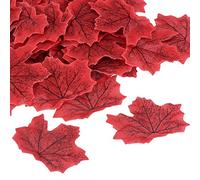PATIKIL 200uds Hojas Artificiales Otoño Arce Otoño Falsa Hoja Rojo