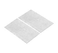 PATIKIL 200x100mm 304 Inoxidable Acero Perforada Chapa, 2uds 5 Agujero 19GA Expandido Metal Malla Placa Pantalla Decorativas Mallas para Ventilación Parrilla Ahumar