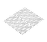 PATIKIL 200x100mm 304 Inoxidable Acero Perforada Chapa, 2uds 8 Agujero 19GA Expandido Metal Malla Placa Pantalla Decorativas Mallas para Ventilación Parrilla Ahumar