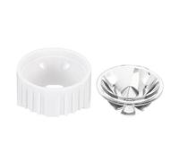 PATIKIL 20mm 5 Grados LED Lente con Apoyo Soporte, 10 Juegos LED Lente para Linterna Bricolaje Lámpara, Blanco