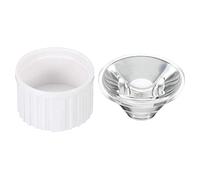 PATIKIL 20mm LED Lente 60 Grados con Plástico Soporte, 8 Juego Acrílico Óptica Lente para 1W 3W Alta Potencia LED Luz, Blanco/Transparente