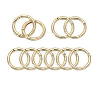 PATIKIL 20mm OD Anillos de Resorte, 10Pcs Anillos de Llavero Metálicos Redondos con Clip de Cierre de Gatillo, Ganchos de Llavero de Resorte para Hacer Bolsos de Mano, Tono Dorado