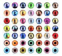 PATIKIL 20mm Ojos de Dragón, 100 Piezas Ojos de Cristal Redondos para Animales, Ojos de Ganchillo, Color Mezclado
