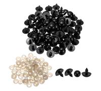 PATIKIL 20mm Ojos de Seguridad, 200 Piezas de Ojos de Plástico con Arandelas Ojos de Seguridad para Animales de Peluche Juguetes de Ganchillo Muñecas Haciendo Manualidades, Negro