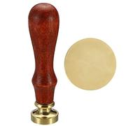 PATIKIL 20mm Redondo En Blanco Cera Sello Estampa Latón Madera Mango Retro