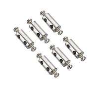 PATIKIL 20x10mm Alambre Cuerda Clips Juego, 6uds 3.6mm Agujero Acero Doble Agujeros Bloqueo Cable Abrazaderas Clip con M4x0.7 Phillips Tornillos para Cable Bricolaje Accesorios, Plata