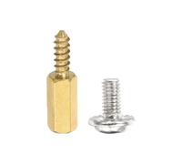 PATIKIL 24 Juegos de separadores hexagonales M3 de latón, espaciadores M3 x 7mm + 8mm macho-hembra para placa base, pilares espaciadores, dorados, con tornillo