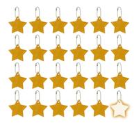PATIKIL 24 Pcs Llavero Reflectante 2.2in Llavero De Seguridad Reflectante De Alta Visibilidad Colgantes Pentagrama Estrella para Mochila Correr, Dorado