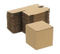 PATIKIL 25 Pcs Cajas De Regalo Con Tapa 6x6x6 cm Color Marrón Claro | Cajas De Cartón Kraft, Para Detalles De Boda Bodas De Compromiso Regalos Para Boda Graduación Fiestas Manualidades