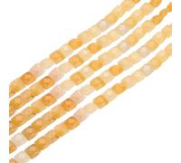 PATIKIL 25 pcs De Cuentas De Piedra Natural, 8mm Cuentas De Ágata Cuadradas Facetadas A Granel Piedras De Topacio Natural, Para Hacer Joyería DIY Accesorios, 1 Hebra, Amarillo