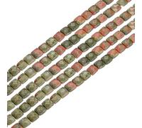 PATIKIL 25 Piezas De Cuentas De Piedra Natural, 8mm Cuentas De Ágata Cuadradas Facetadas Al Por Mayor Piedras Naturales Verde Flor, Para Hacer Joyería DIY Collares, 1 Hebra, Verde Flor