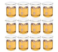 PATIKIL 250ml Baja Forma Vidrio Vaso, 12 Paquete 3,3 Borosilicato Vidrio Graduada Impresa Escala Medidoras Tazas con Pico para Cocina Laboratorio Líquidos