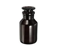 PATIKIL 250mL Reactivo Medio Botella, 1uds Redondo Boca ancha Vidrio Almacenamiento Botella con Ámbar Tapa para Laboratorio Hogar, Ámbar
