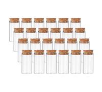 PATIKIL 25ml Tubos De Ensayo, 24 Unidades 2.36x1.18 Vidrio Transparente Fondo Plano Contenedores Con Tapón De Corcho Para Almacenamiento De Caramelos Sal De Baño Experimentos Científicos