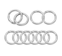 PATIKIL 25mm OD Anillos de Resorte, 10Pcs Anillos de Llavero Metálicos Redondos con Cierre de Clip de Gatillo, Gancho de Llaveros de Resorte para Hacer Bolsos de Mano, Tono Plateado