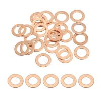 PATIKIL 25pcs Arandela de Cobre M10, Anillo de Sellado, 16x10x1mm(OD*ID*Grosor) Junta Plana Métrica Crush Accesorios Hidráulicos para Tornillos Perno Tapones de Cárter Drenaje de Aceite