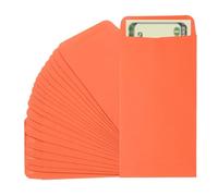 PATIKIL 25pcs Sobres para Dinero, Sobre Autoadhesivo de Efectivo Pequeña Bolsa para Sellos Monedas Semillas Cuentas Joyas Boletos Tarjetas Presupuesto Carta, 16.5x9cm, Naranja