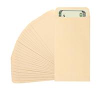 PATIKIL 25pcs Sobres para Dinero, Sobre Autoadhesivo de Efectivo Pequeña Bolsa para Sellos Monedas Semillas Cuentas Joyas Boletos Tarjetas Presupuesto Carta, 16.5x9cm, Papel Kraft