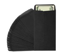 PATIKIL 25pcs Sobres para Dinero, Sobre Autoadhesivo de Efectivo Pequeña Bolsa para Sellos Monedas Semillas Cuentas Joyas Boletos Tarjetas Presupuesto Carta, 16.5x9cm, Negro