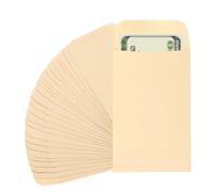 PATIKIL 25pcs Sobres para Dinero, Sobre Autoadhesivo de Efectivo Pequeña Bolsa para Sellos Monedas Semillas Cuentas Joyas Boletos Tarjetas Presupuesto Carta, 9x6cm, Papel Kraft