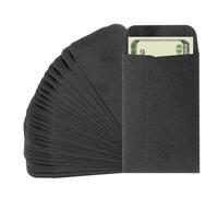 PATIKIL 25pcs Sobres para Dinero, Sobre Autoadhesivo de Efectivo Pequeña Bolsa para Sellos Monedas Semillas Cuentas Joyas Boletos Tarjetas Presupuesto Carta, 9x6cm, Negro