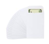 PATIKIL 25pcs Sobres para Dinero, Sobre Autoadhesivo de Efectivo Pequeña Bolsa para Sellos Monedas Semillas Cuentas Joyas Boletos Tarjetas Presupuesto Carta, 9x6cm, Blanco