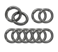 PATIKIL 28mm OD Anillos de Resorte, 10pcs Anillos de Llavero Metálicos Redondos con Cierre de Clip de Gatillo de Resorte para Hacer Manualidades de Bolsos y Carteras, Color Negro