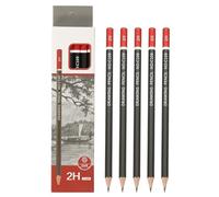 PATIKIL 2H Lápices de dibujo para bocetos, 12PCS Lápices de boceto para dibujo Lápices de arte Grafito de madera Pre-afilados para dibujo Bocetos Artistas, Lápices 2H Negro Rojo Varilla