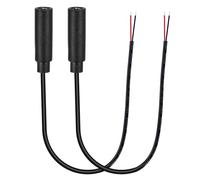 PATIKIL 2PCS 0.8FT 3.5mm 1/7" Conector Hembra A Cable Pelado 2 Colores | TRS 2 Polos Conector Mono Cable De Audio, Para Altavoz Auricular Audífono Guitarra Eléctrica Bajo Teclado