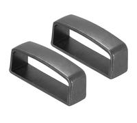 PATIKIL 2pcs Anillo de Cinturón, 11.5x40mm (A*L) Presillas de Cinturón de Aleación Hebilla de Cinturón Keeper para Hombres para Arreglar Cinturones de Bricolaje, Plata Negro