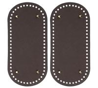 PATIKIL 2Pcs Base para Bolsos de Cuero PU, 25x12cm Bolsa Cojín Inferior Almohadilla con Agujeros y Clavos, Suministros para Hacer Bolsos, Marrón Oscuro