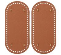 PATIKIL 2Pcs Base para Bolsos de Cuero PU, 25x12cm Bolsa Cojín Inferior Almohadilla con Agujeros y Clavos, Suministros para Hacer Bolsos, Marrón