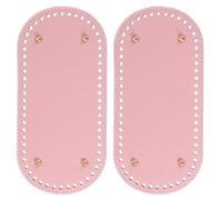 PATIKIL 2Pcs Base para Bolsos de Cuero PU, 25x12cm Bolsa Cojín Inferior Almohadilla con Agujeros y Clavos, Suministros para Hacer Bolsos, Rosa