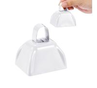 PATIKIL 2pcs Campanas De Vaca Para Partidos De Fútbol, Campanas De Vaca De 3 Pulgadas Para Eventos Deportivos Al Por Mayor Hacedores De Ruido Fuerte Campana Maratón Bodas, Blanco