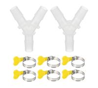 PATIKIL 2pcs Conector de Manguera de Desagüe, 3 Vías Adaptador Extensión de Drenaje con 6pcs Abrazaderas para Lavadora Aire Acondicionado para 12.5-15.5mm Tubo de Agua