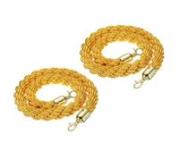 PATIKIL 2pcs Cordón de Barrera, 1.2m Cuerda de Estanquión Trenzada de Poste con Gancho Dorado para Postes Soportes de Nylon para Cola Divisor Multitud Hotel Control, Amarillo