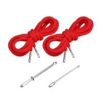 PATIKIL 2pcs Cordones de Algodón, 5mm x 1.3 Metro Cuerda para Ropa Zapato con Fáciles Enhebradores de Cordón Reemplazo para Sudaderas Pantalones Chaqueta Costura Manualidad, Rojo Brillante