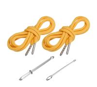 PATIKIL 2pcs Cordones de Algodón, 5mm x 1.3 Metro Cuerda para Ropa Zapato con Fáciles Enhebradores de Cordón Reemplazo para Sudadera Pantalones Chaqueta Costura Manualidad, Amarillo Oscuro