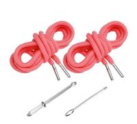 PATIKIL 2pcs Cordones de Algodón, 5mm x 1.3 Metro Cuerda para Ropa Zapato con Fáciles Enhebradores de Cordón Reemplazo para Sudaderas Pantalones Chaquetas Costura Manualidad, Rojo Sandía