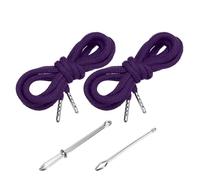 PATIKIL 2pcs Cordones de Algodón, 5mm x 1.3 Metro Cuerda para Ropa Zapato con Fáciles Enhebradores de Cordón Reemplazo para Sudaderas Pantalones Chaquetas Costura Manualidad, Morado Oscuro