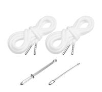 PATIKIL 2pcs Cordones de Algodón, 5mm x 1.3 Metro Cuerda para Ropa Zapato con Fáciles Enhebradores de Cordón Reemplazo para Sudaderas Pantalones Chaquetas Costura Manualidad, Blanco