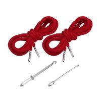 PATIKIL 2pcs Cordones de Algodón, 5mm x 1.3 Metro Cuerda para Ropa Zapato con Fáciles Enhebradores de Cordón Reemplazo para Sudaderas Pantalones Chaquetas Costura Manualidad, Rojo Oscuro