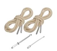 PATIKIL 2pcs Cordones de Algodón, 5mm x 1.3 Metro Cuerda para Ropa Zapato con Fáciles Enhebradores de Cordón Reemplazo para Sudaderas Pantalones Chaquetas Costura Manualidad, Albaricoque