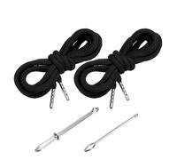 PATIKIL 2pcs Cordones de Algodón, 5mm x 1.3 Metro Cuerda para Ropa Zapato con Fáciles Enhebradores de Cordón Reemplazo para Sudaderas Pantalones Chaquetas Costura Manualidad, Negro