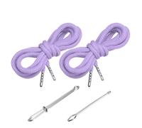 PATIKIL 2pcs Cordones de Algodón, 5mm x 1.3 Metro Cuerda para Ropa Zapato con Fáciles Enhebradores de Cordón Reemplazo para Sudaderas Pantalones Chaquetas Costura Manualidad, Morado Claro