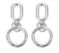 PATIKIL 2Pcs Ganchos Giratorios De 2.2" Con Anillos Para Llaves Plateado