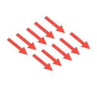 PATIKIL 2x1" Flecha Pegatina, 10Juegos / 100uds Direccional Señal PVC Adhesivo Extraíble Piso Calcomanía para Piso Pared Marcar, Rojo