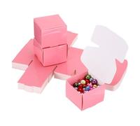 PATIKIL 2x2x1.6" Cajas De Regalo Pequeñas Al Por Mayor Con Tapa, 40 Paquetes De Caja De Cartón Cuadrada Plegable Para Arete Anillo Joyería, Favor De Boda, Cumpleaños, Rosa