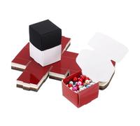 PATIKIL 2x2x1.6" Cajas De Regalo Pequeñas Al Por Mayor Con Tapa, 40 Paquetes De Cajas De Cartón Cuadradas Plegables Para Joyería, Anillos, Aretes, Negro/Blanco/Kraft/Rojo